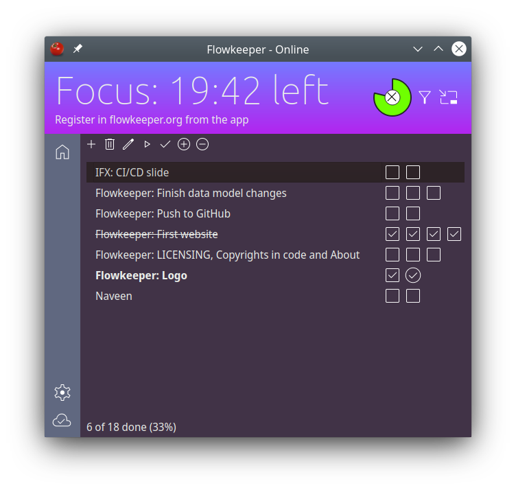 Flowkeeper Desktop screenshot